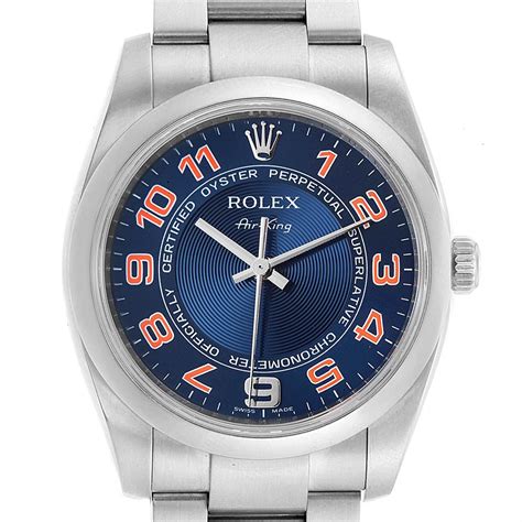 rolex air king blue face|rolex air king blue arabic.